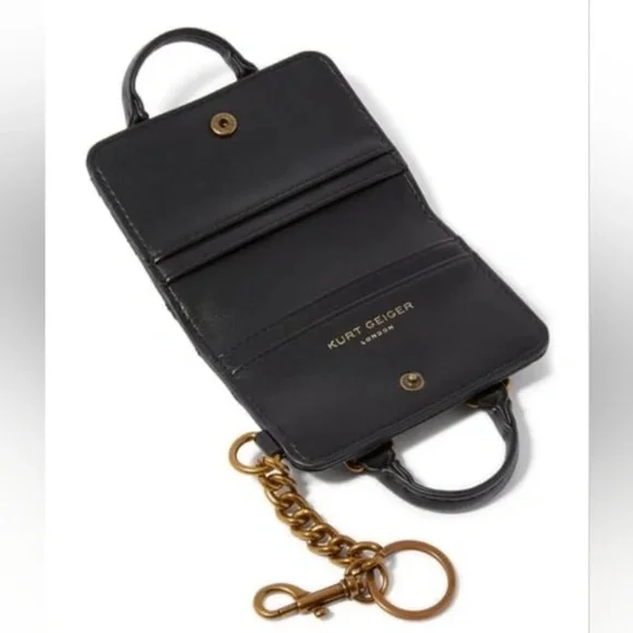 Kurt Geiger Black Boston Card Key Charm NWT - Picture 4 of 5